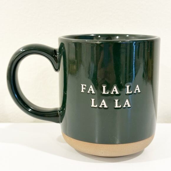 sweet water decor Other - Sweet Water Decor Christmas Holiday Green Ceramic Mug with Festive Fa La La La